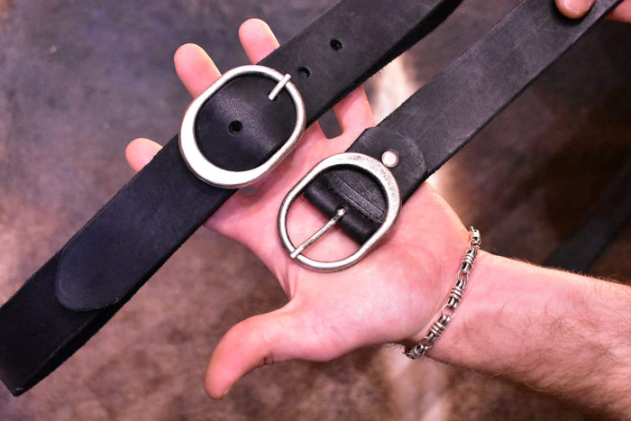 Simple Black Leather Belt Made-To-Measure