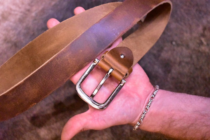 Rustic Brown Leather Belt