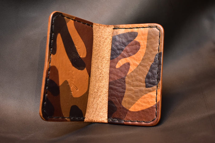 Minimal Wallet Handstitched - Yellow Camouflage