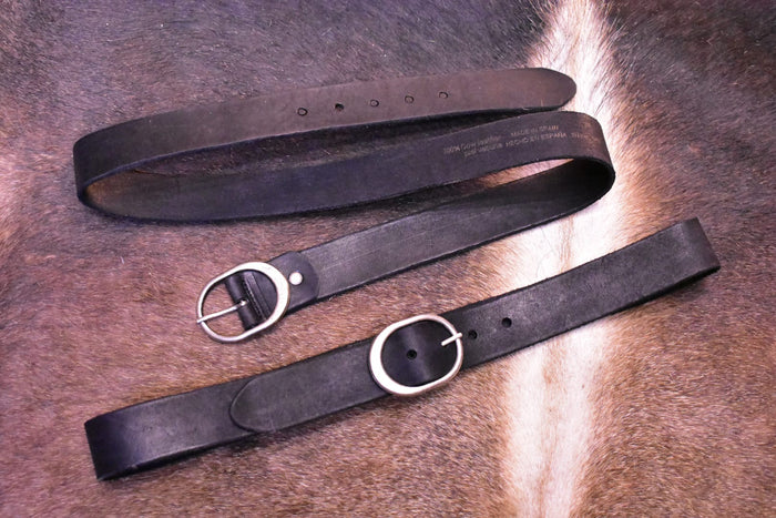Simple Black Leather Belt Made-To-Measure