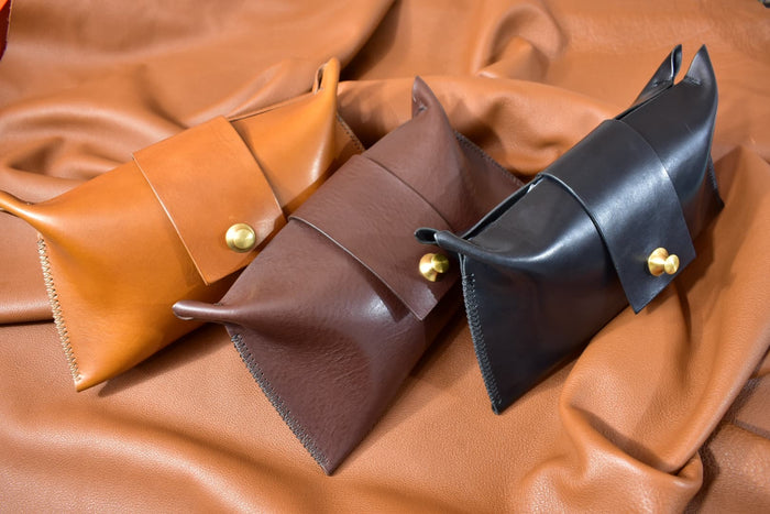 Small Dark Brown Leather Clutch