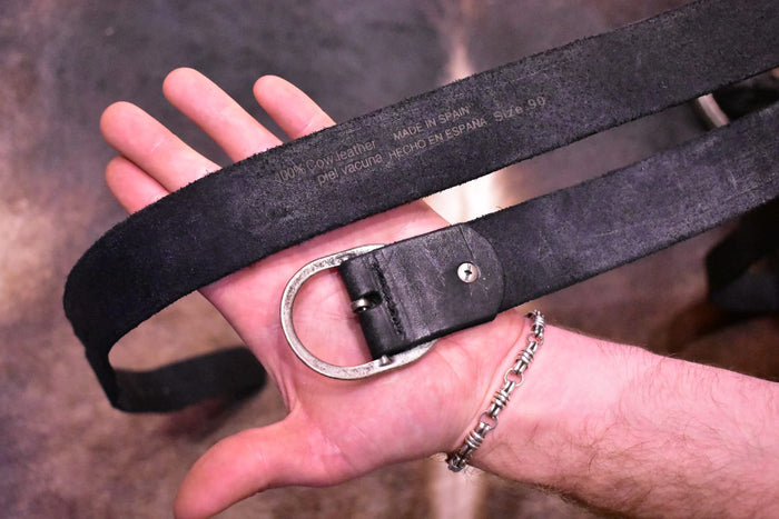 Simple Black Leather Belt Made-To-Measure