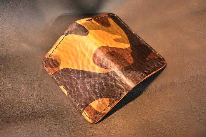 Minimal Wallet Handstitched - Yellow Camouflage
