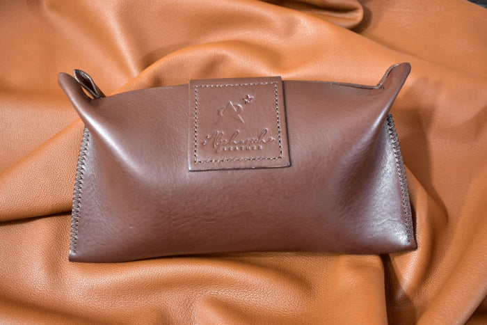 Small Dark Brown Leather Clutch