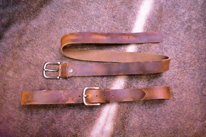 Rustic Brown Leather Belt