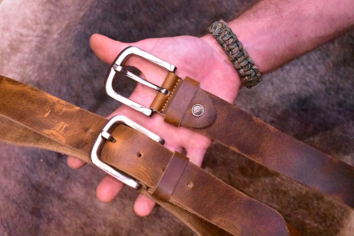 Rustic Brown Leather Belt