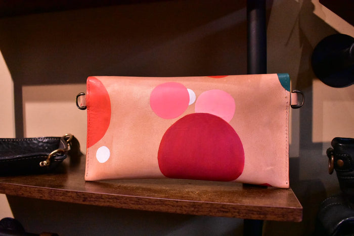 Unique Hand-Painted Cow Leather Clutch