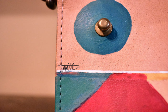 Unique Hand-Painted Cow Leather Clutch