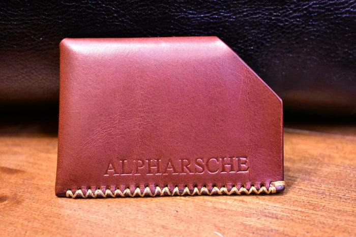 Minimalist Sleeve Wallet Handstitched - Light Red