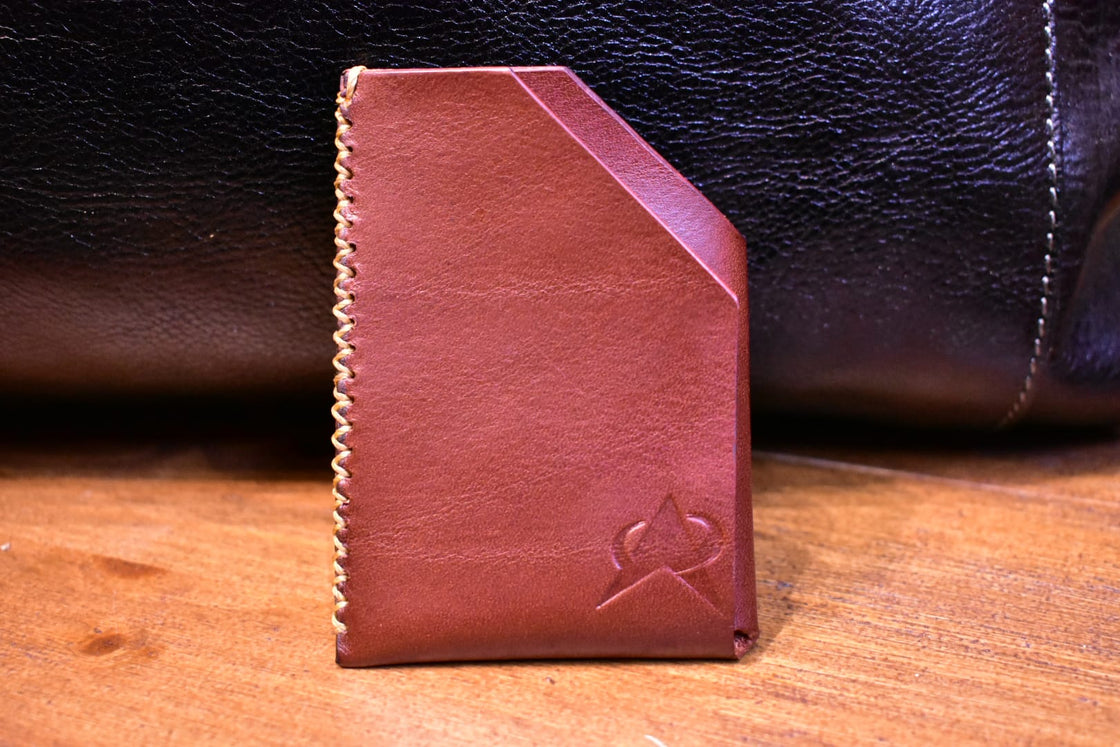 Minimalist Sleeve Wallet Handstitched - Light Red