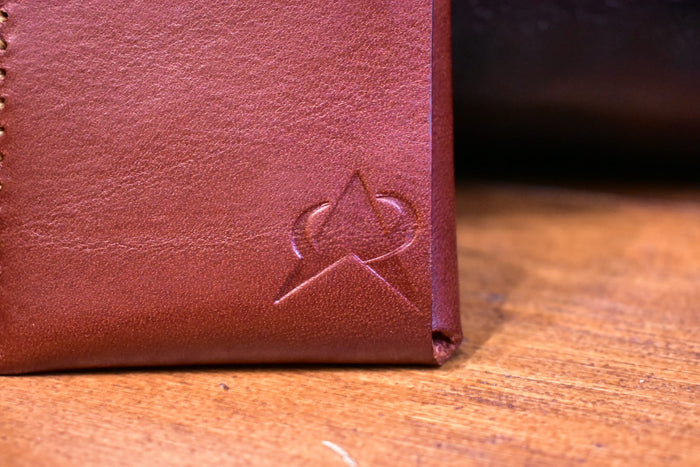 Minimalist Sleeve Wallet Handstitched - Light Red