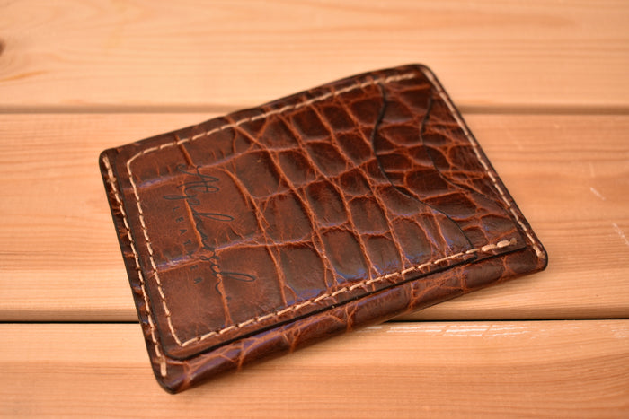 Minimalist Faux-Croc Wallet