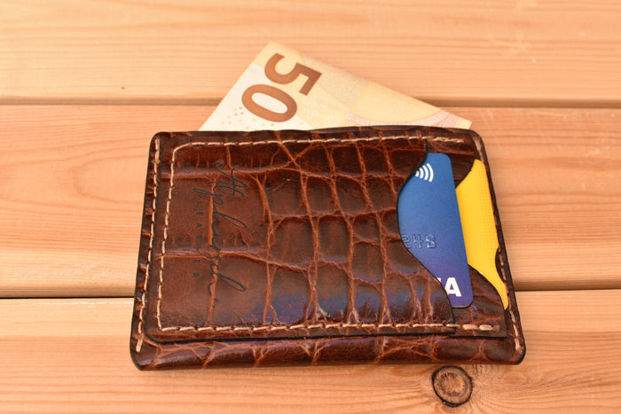 Minimalist Faux-Croc Wallet