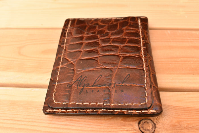 Minimalist Faux-Croc Wallet