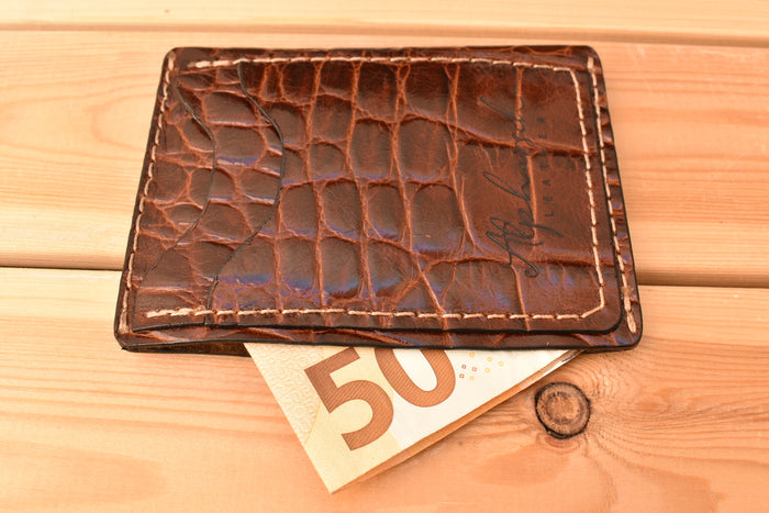 Minimalist Faux-Croc Wallet
