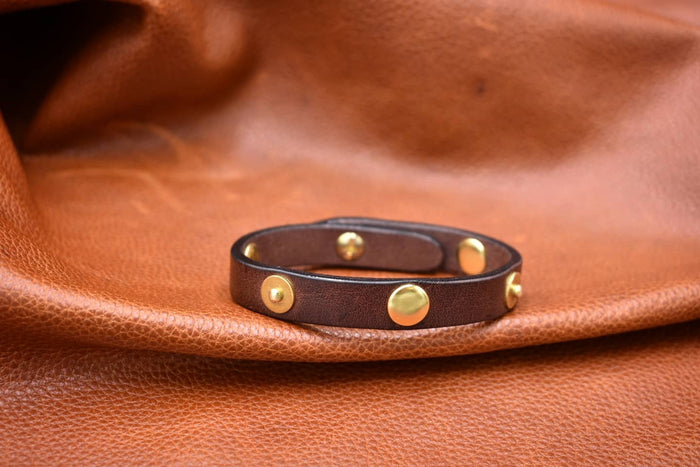 Simple Studded Leather Bracelet