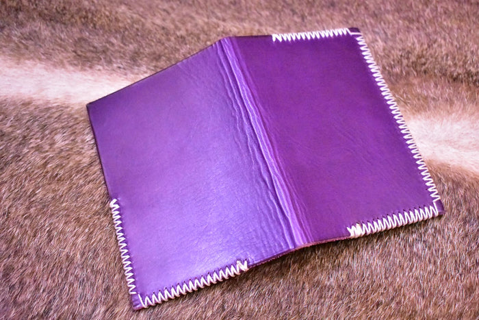 Passport Holder Handstitched - Deep Purple