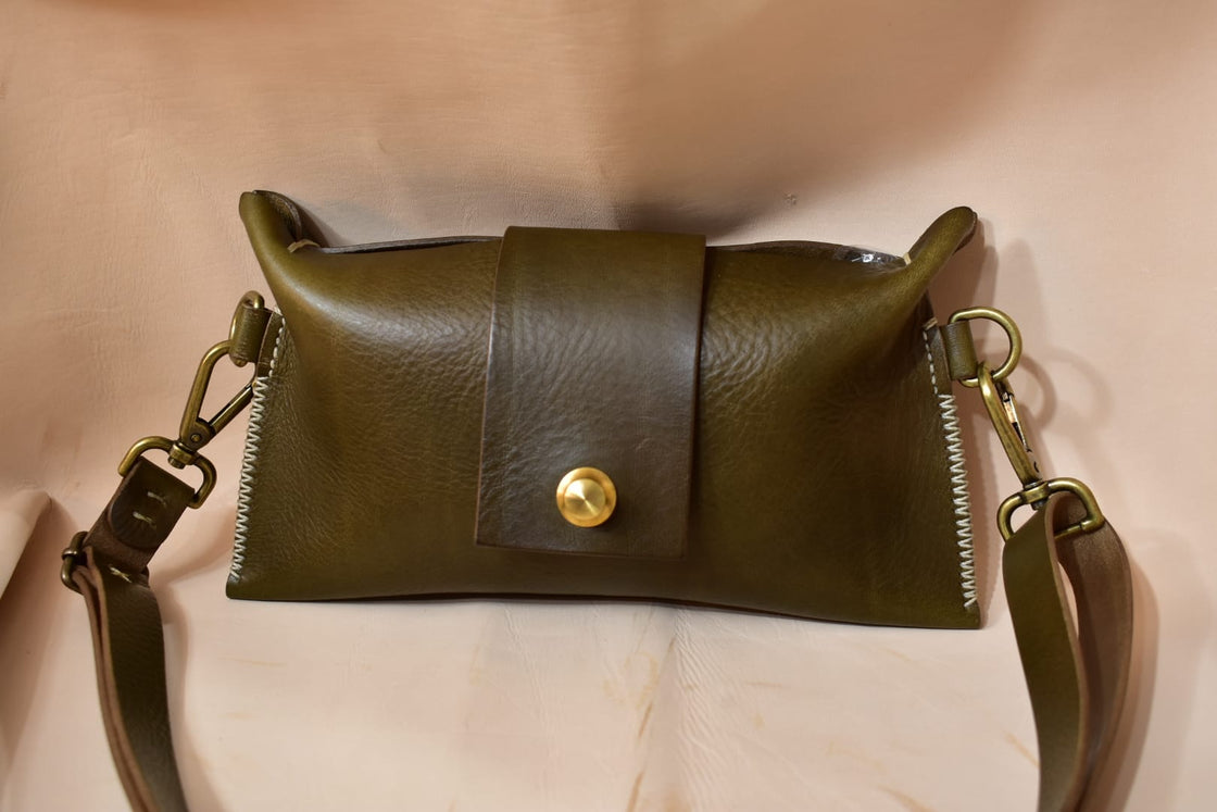 Small Olive Green Leather Crossbody