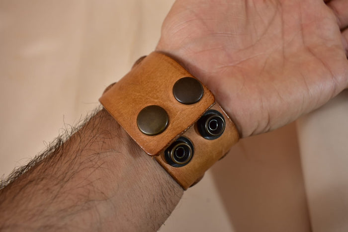 Double Braid Wide Cuff Bracelet