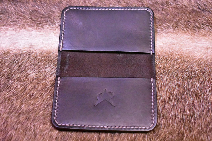 Minimal Wallet Handstitched - Dark Brown