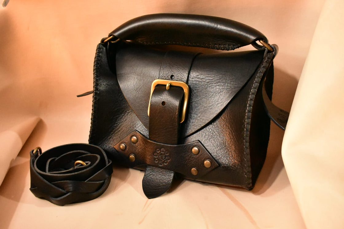 Rustic Black Top-Handle Tool Bag