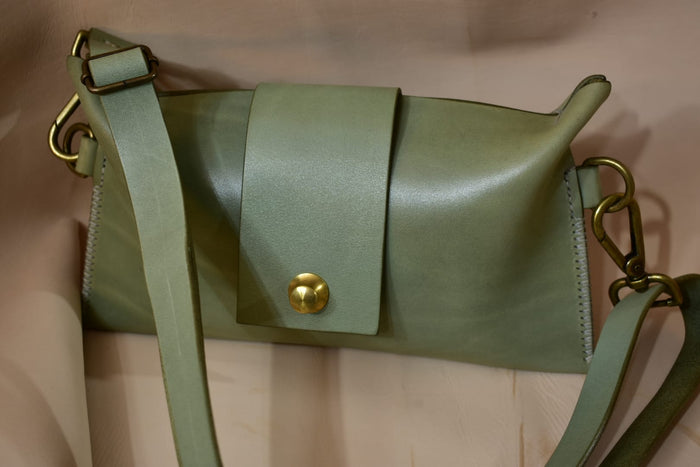 Small Mint Leather Crossbody