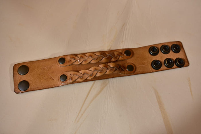 Double Braid Wide Cuff Bracelet