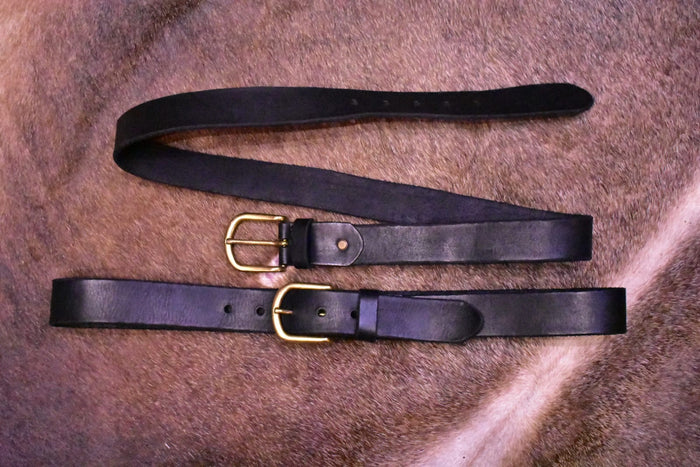 Elegant Black Leather Belt Made-To-Measure