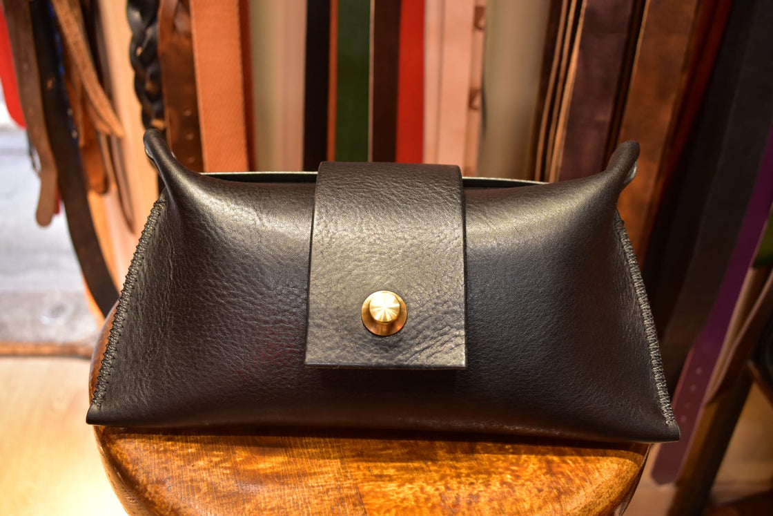 Small Black Leather Clutch