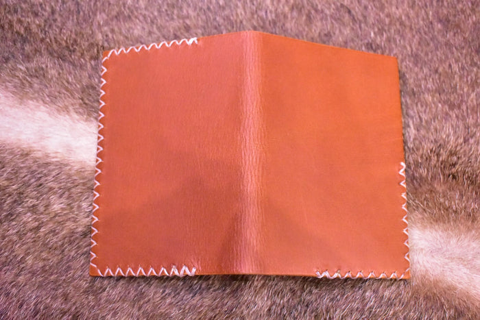 Passport Holder Handstitched - Brushed Orange