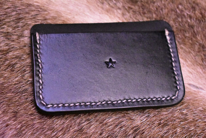 Minimal Cardholder Handstitched - Soft Black