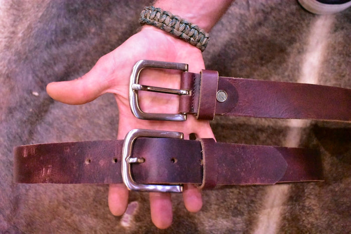 Rustic Mahogany Leather Belt