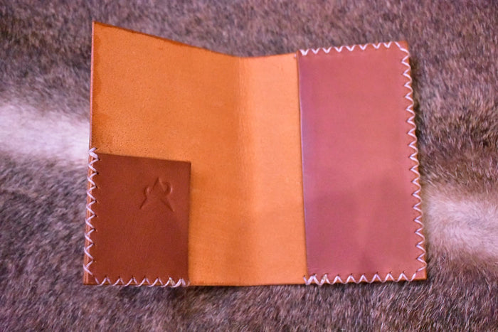 Passport Holder Handstitched - Brushed Orange