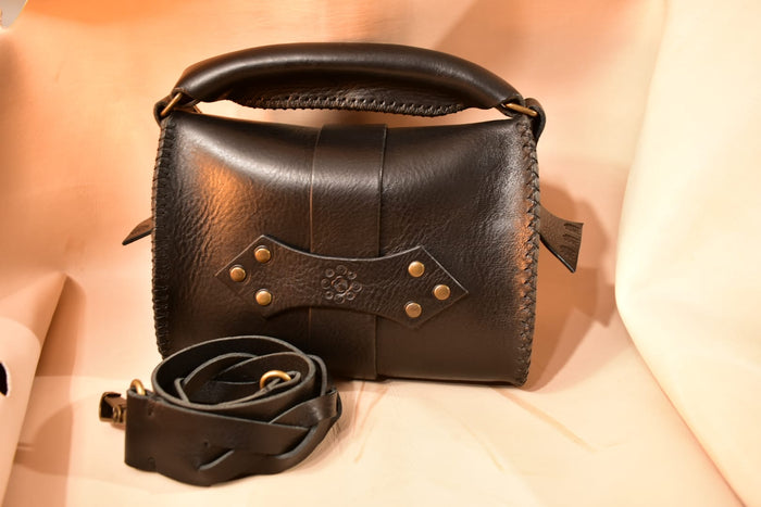 Rustic Black Top-Handle Tool Bag