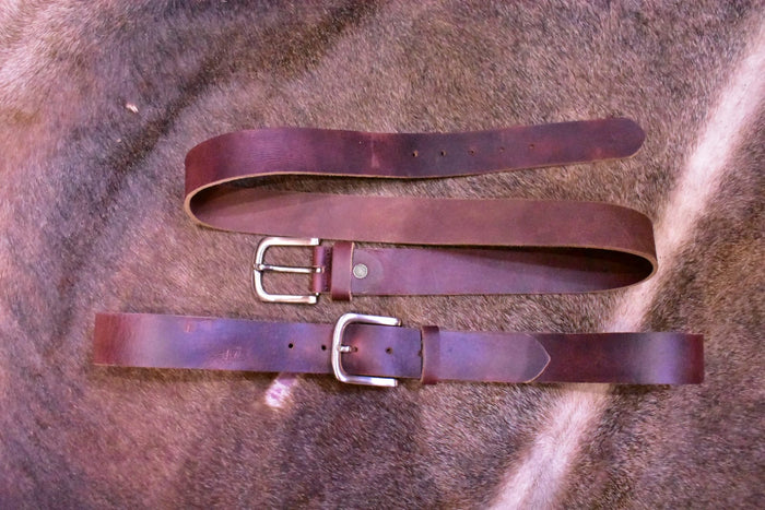 Rustic Mahogany Leather Belt