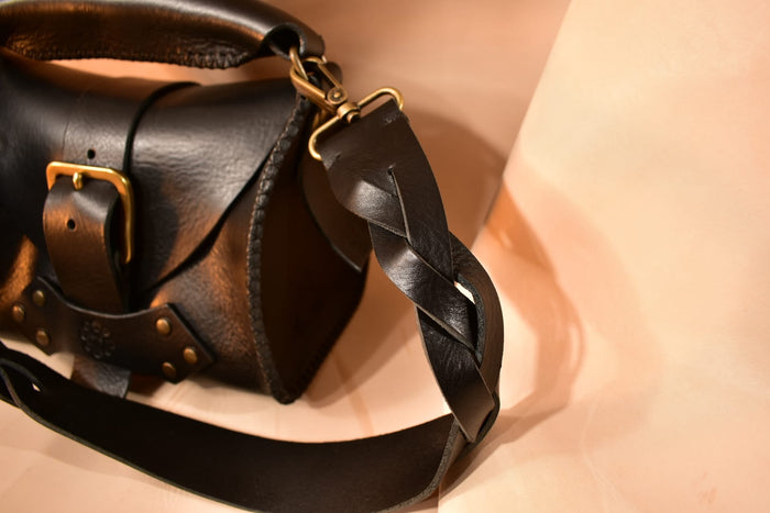 Rustic Black Top-Handle Tool Bag