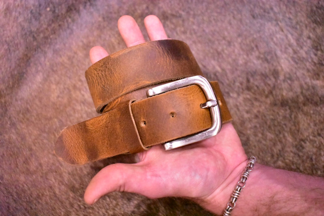 Rustic Brown Leather Belt