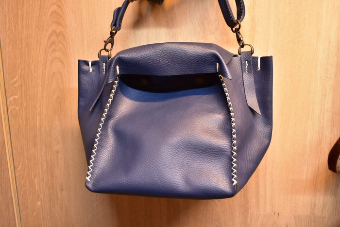 The Practical Blue Boxy Flap Crossbody Bag