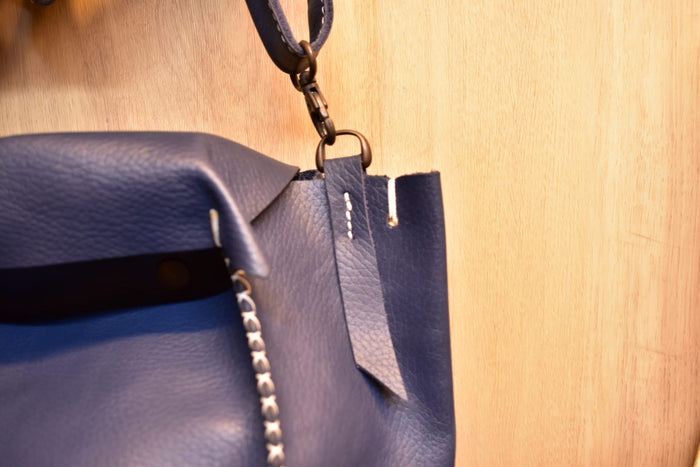 The Practical Blue Boxy Flap Crossbody Bag