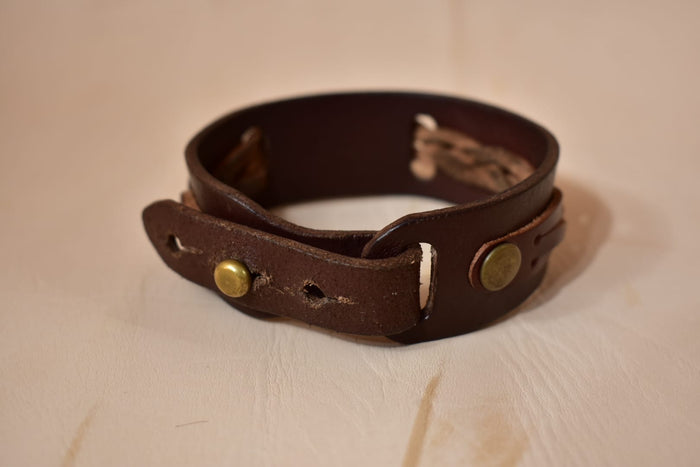 Weaved Interlocking Bracelet - Dark Brown