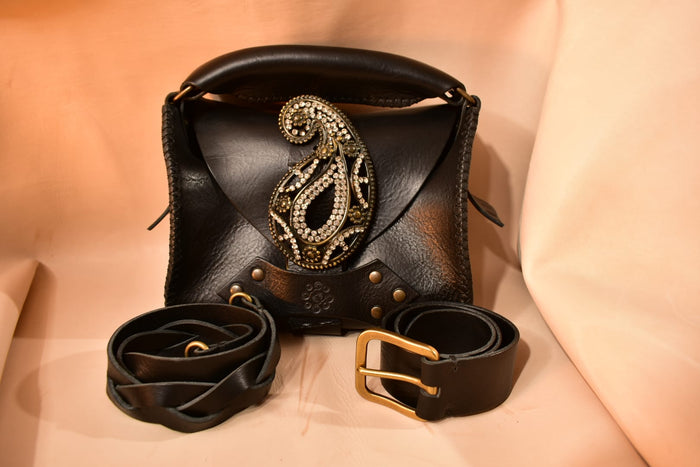 Rustic Black Top-Handle Tool Bag