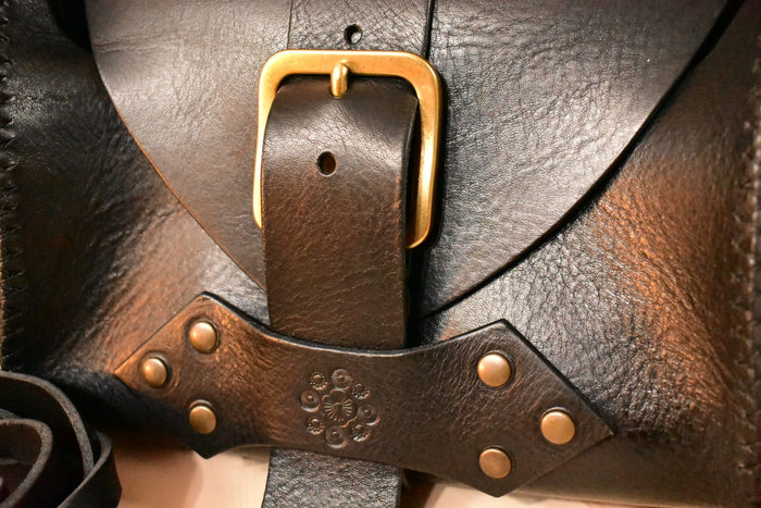 Rustic Black Top-Handle Tool Bag