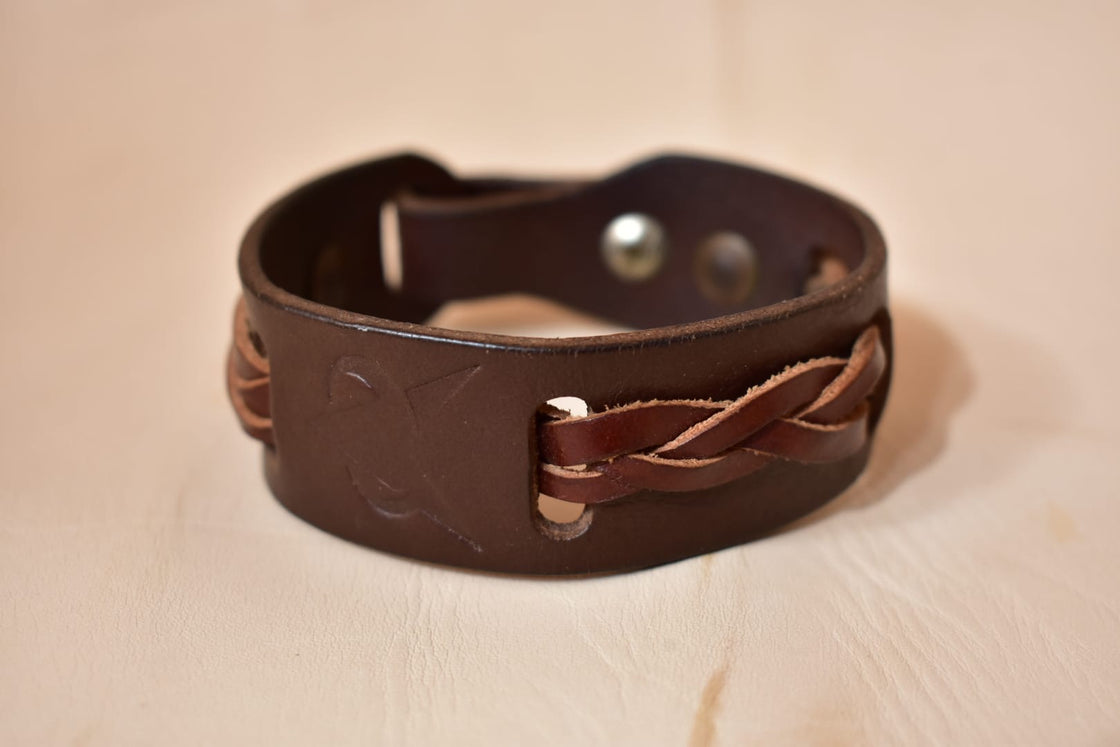 Weaved Interlocking Bracelet - Dark Brown