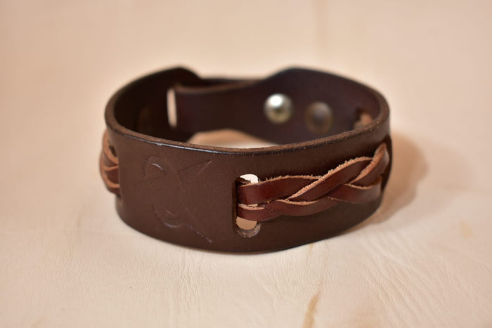 Weaved Interlocking Bracelet - Dark Brown