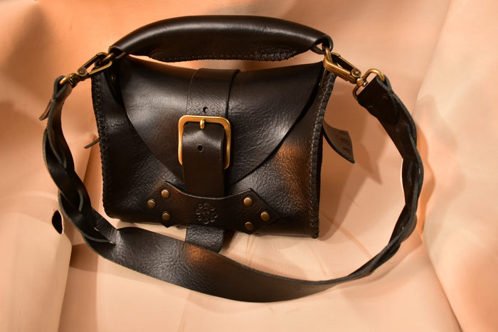 Rustic Black Top-Handle Tool Bag