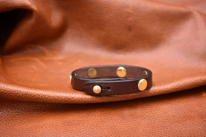 Simple Studded Leather Bracelet