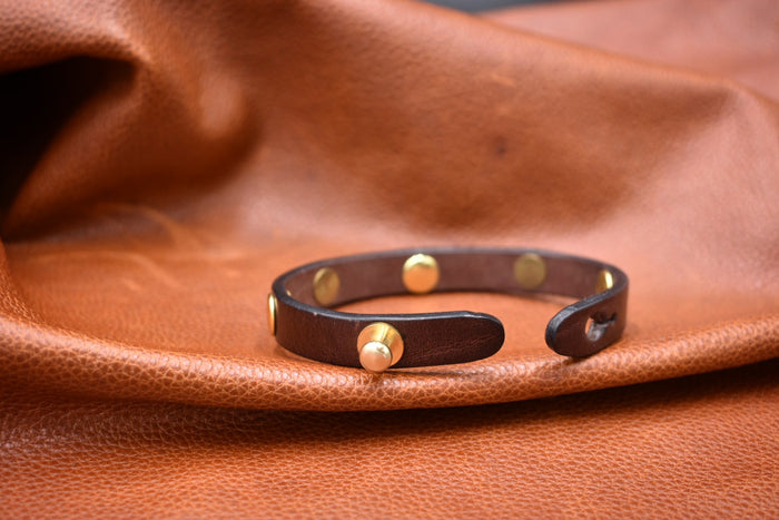 Simple Studded Leather Bracelet